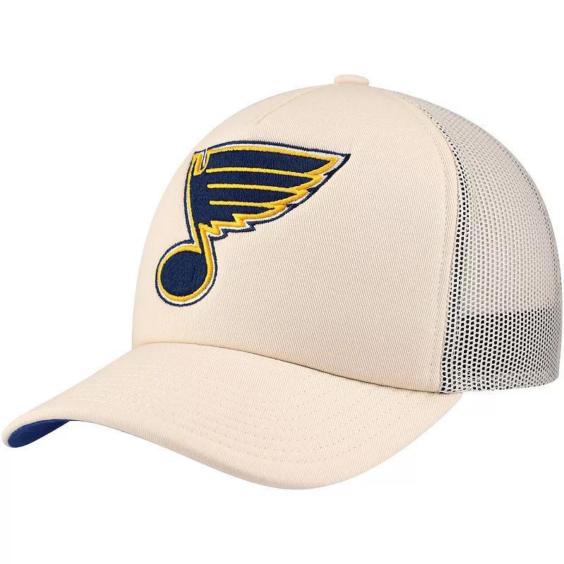 Mens Mitchell & Ness Cream St. Louis Blues Foam Front Trucker Adjustable Hat Product Image