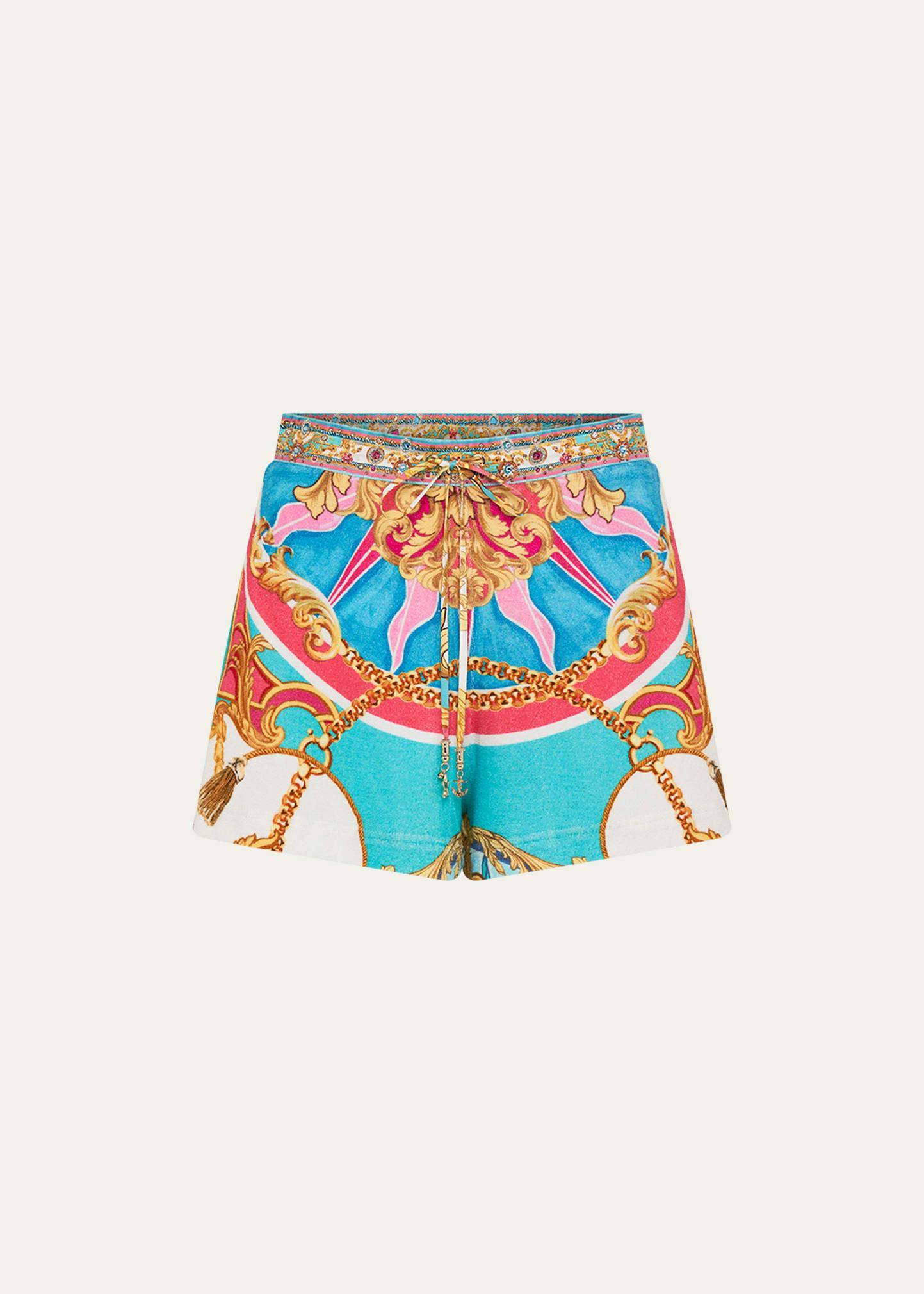 Womens Abstract-Print Cotton Shorts Product Image