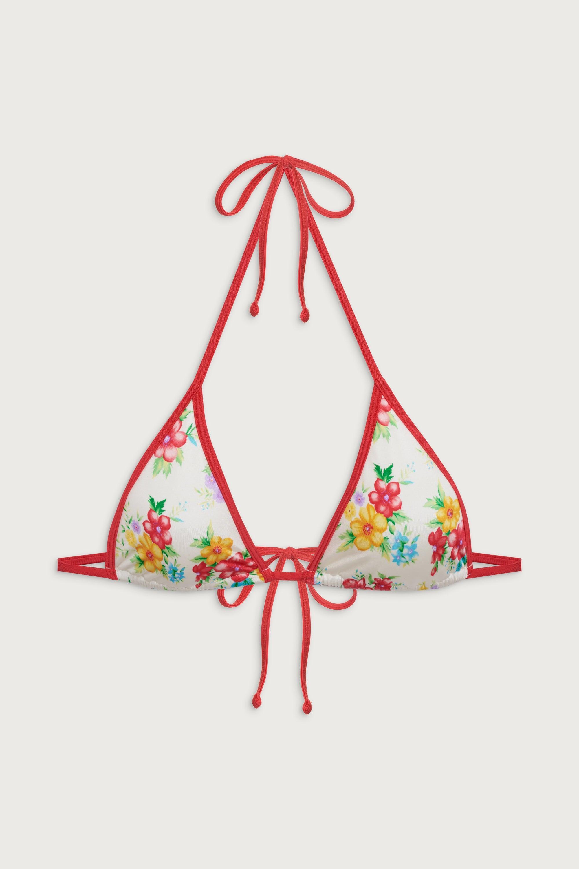 Nick Shine Triangle Bikini Top - Sweet Hibiscus Product Image