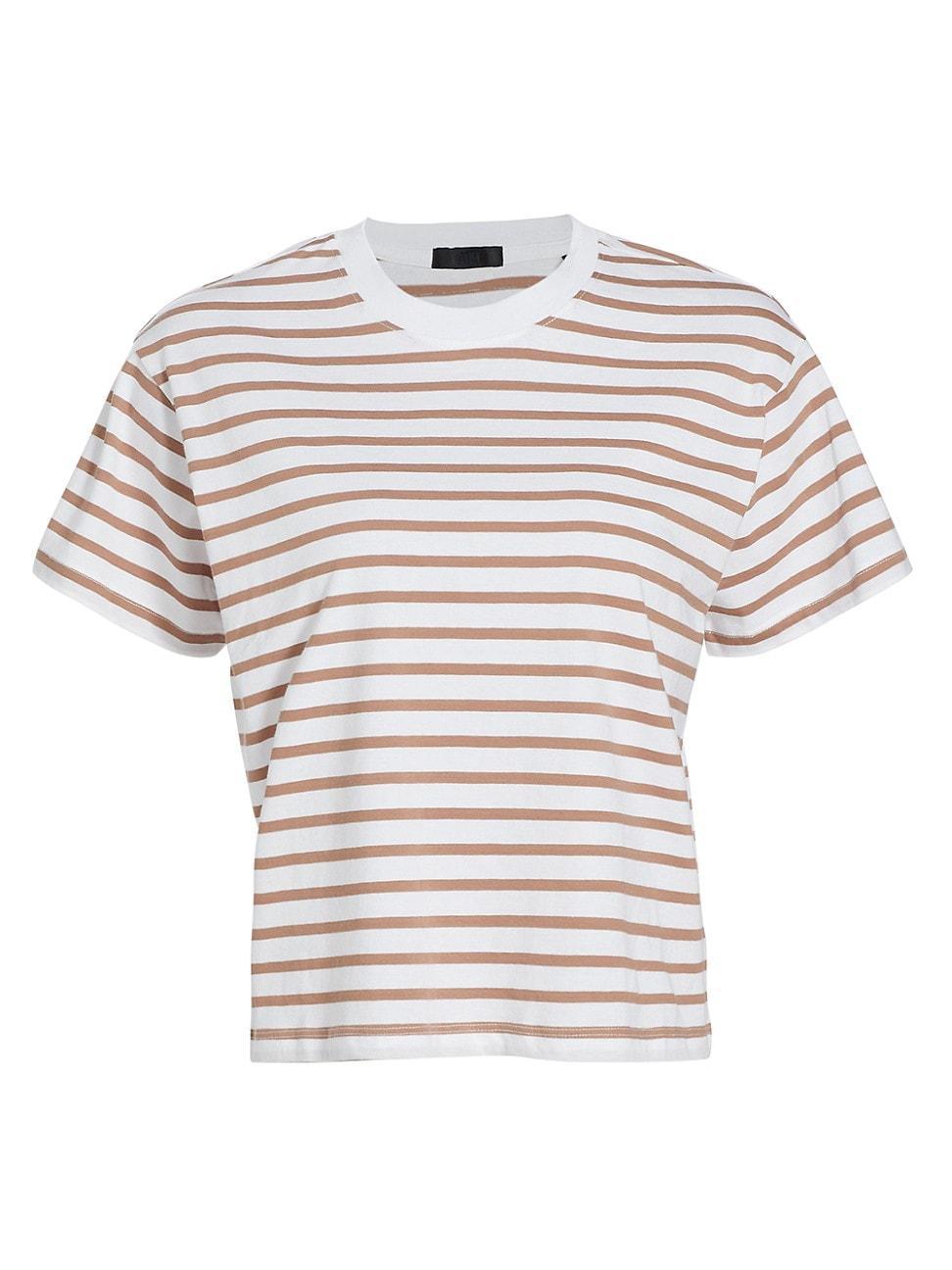 Womens Classic Jersey Striped Short Sleeve Boy Tee Product Image