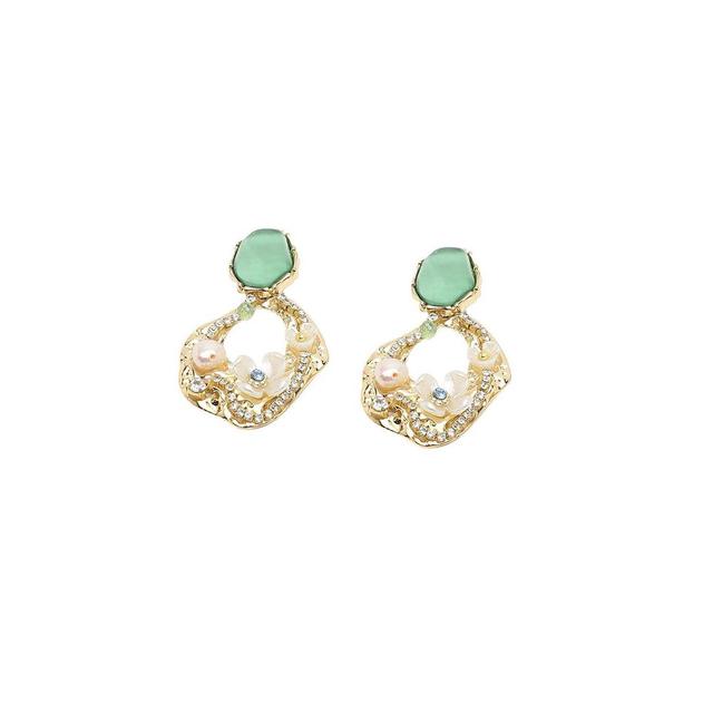 Sohi Womens Stone Drop Earrings Product Image