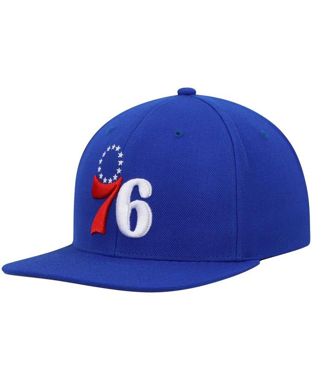 Mens Mitchell & Ness Royal Philadelphia 76ers Ground 2.0 Snapback Hat Product Image