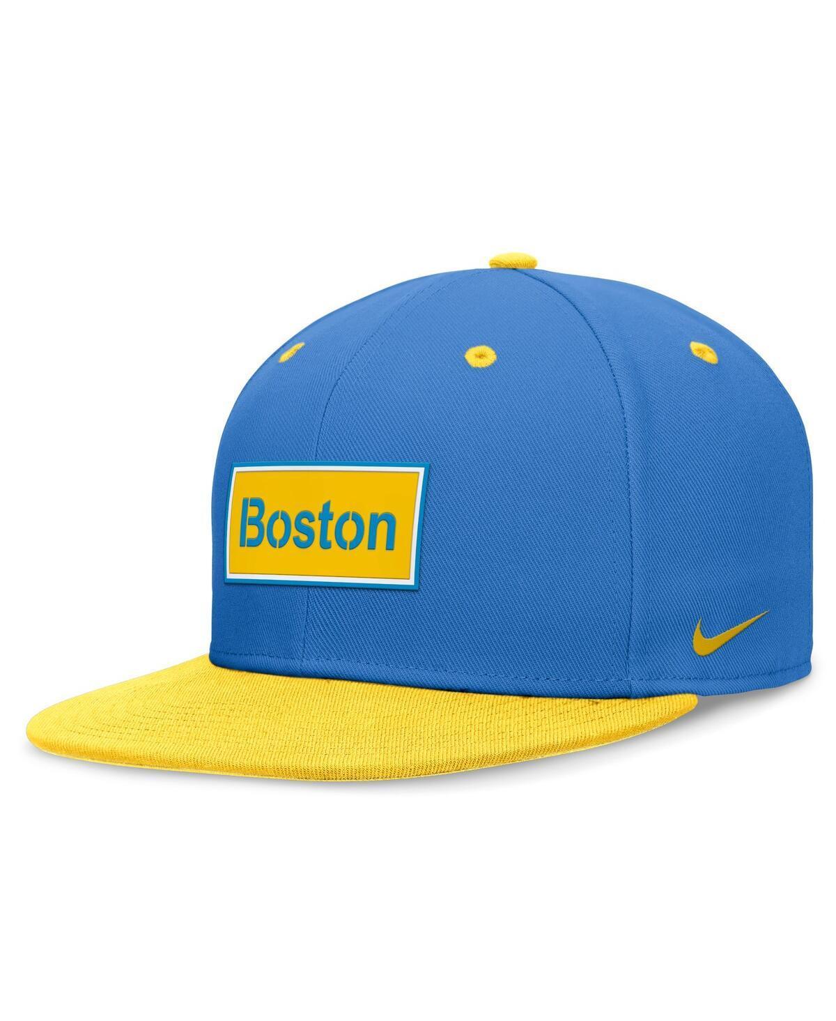 Men's Nike Light Blue/Gold Boston Red Sox City Connect True Fitted Hat, Size: 7 3/8 Product Image