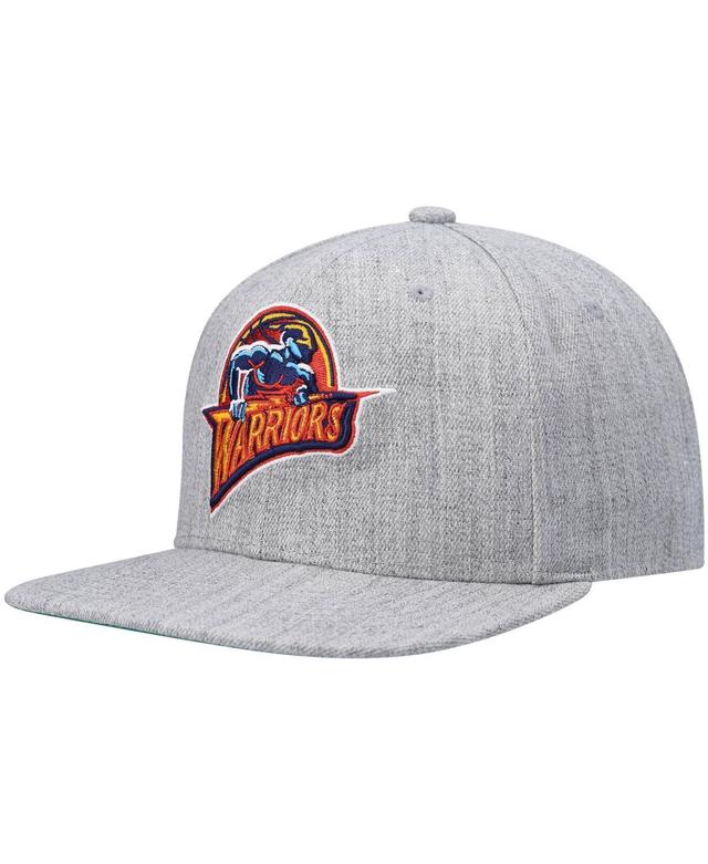 Mens Mitchell & Ness Heathered Gray Golden State Warriors Hardwood Classics Team 2.0 Snapback Hat Product Image