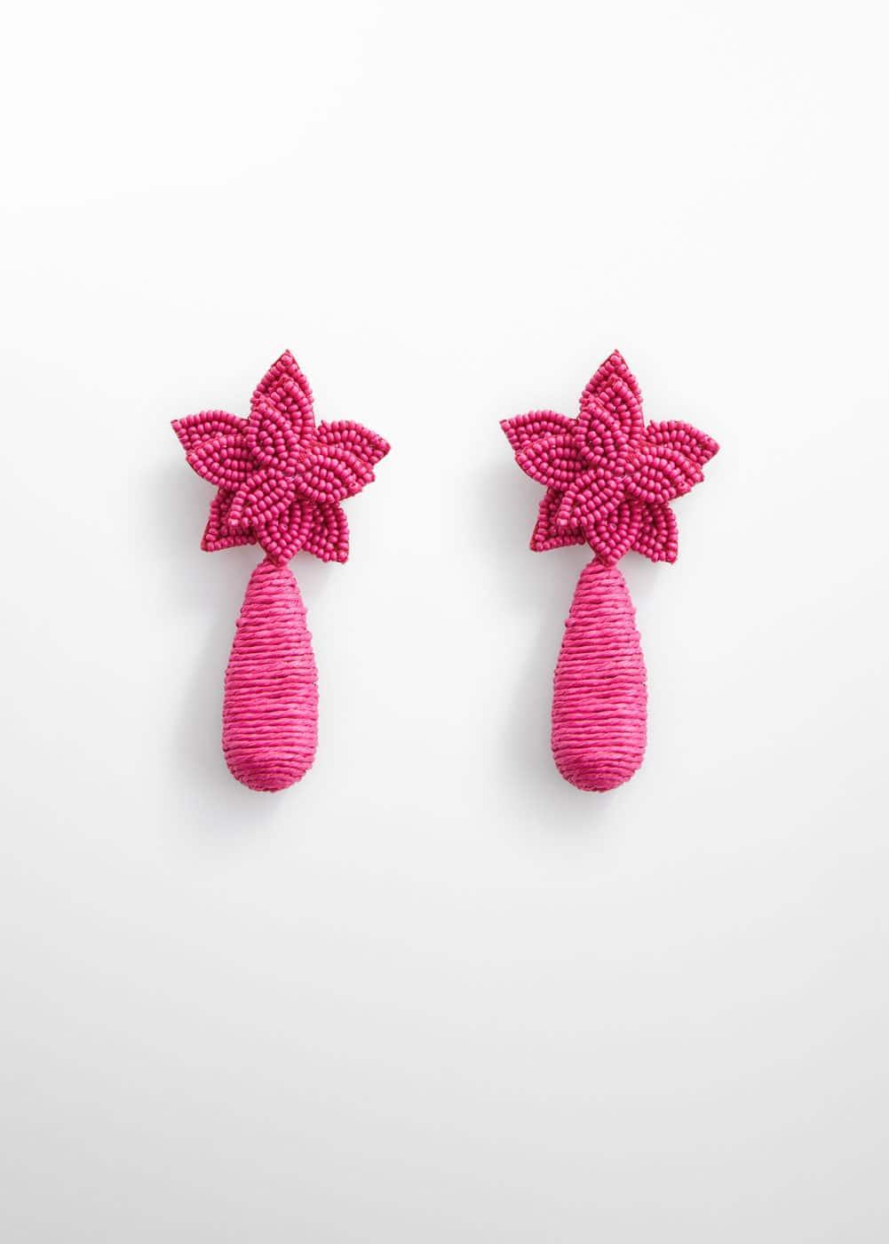 MANGO - Flower pendant earrings - One size - Women Product Image