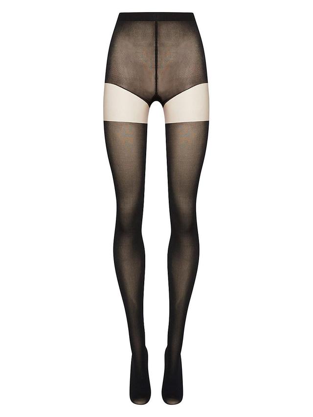 Womens Sheer Band Hotpants Tights Product Image