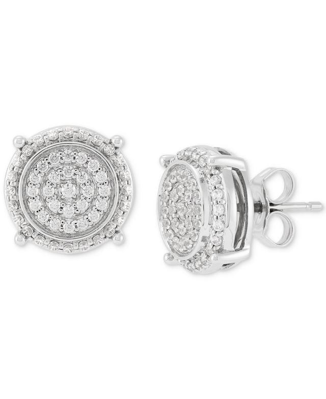 Grown With Love Mens Lab Grown Diamond Cluster Stud Earrings (1/2 ct. t.w.) in 10k White Gold Product Image