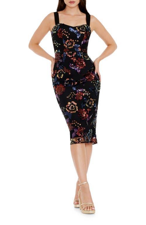 Dress the Population Nicole Sequin Floral Sheath Dress Product Image