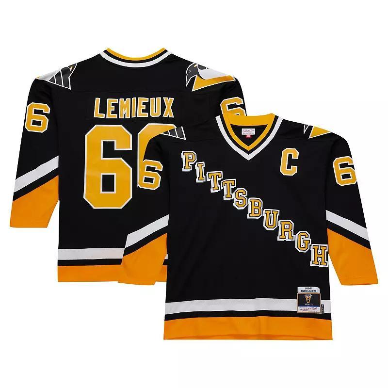 Mens Mitchell & Ness Mario Lemieux Pittsburgh Penguins 1992/93 Blue Line Player Jersey Product Image