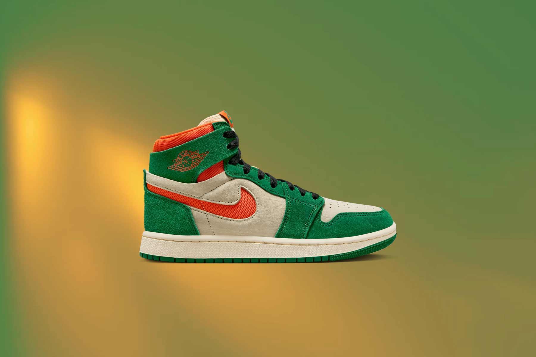 Air Jordan 1 Zoom CMFT 2 Women's - Pine Green/Orange Blaze/Muslin Female Product Image