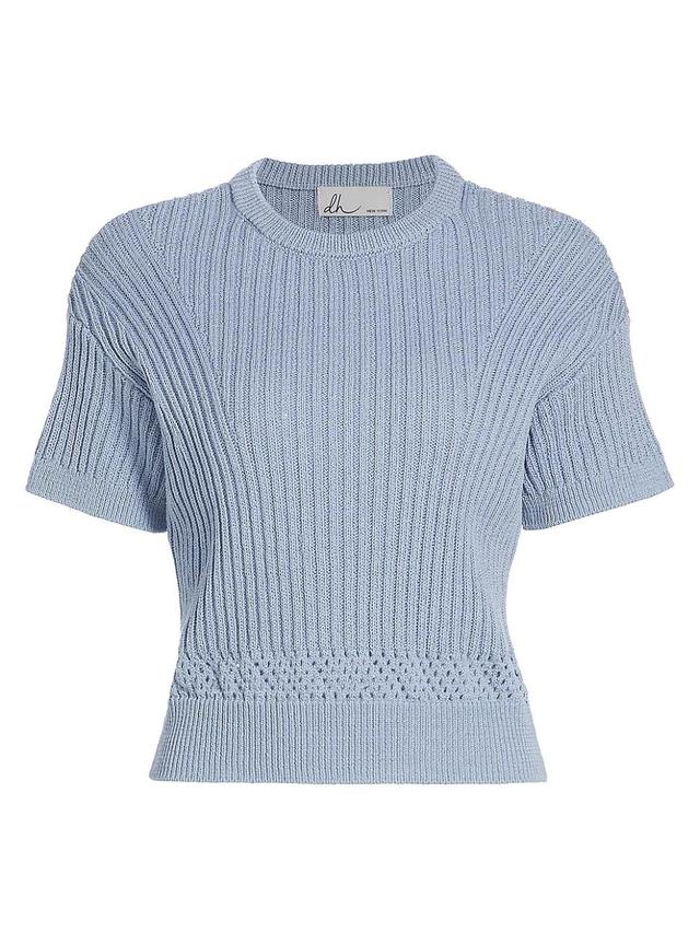 Womens Ellie Short-Sleeve Rib-Knit Sweater Product Image