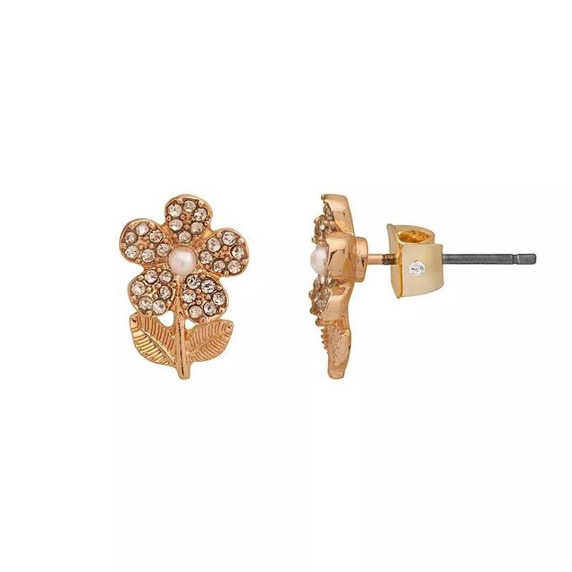 LC Lauren Conrad Flower Stud Earrings, Womens, Gold Product Image
