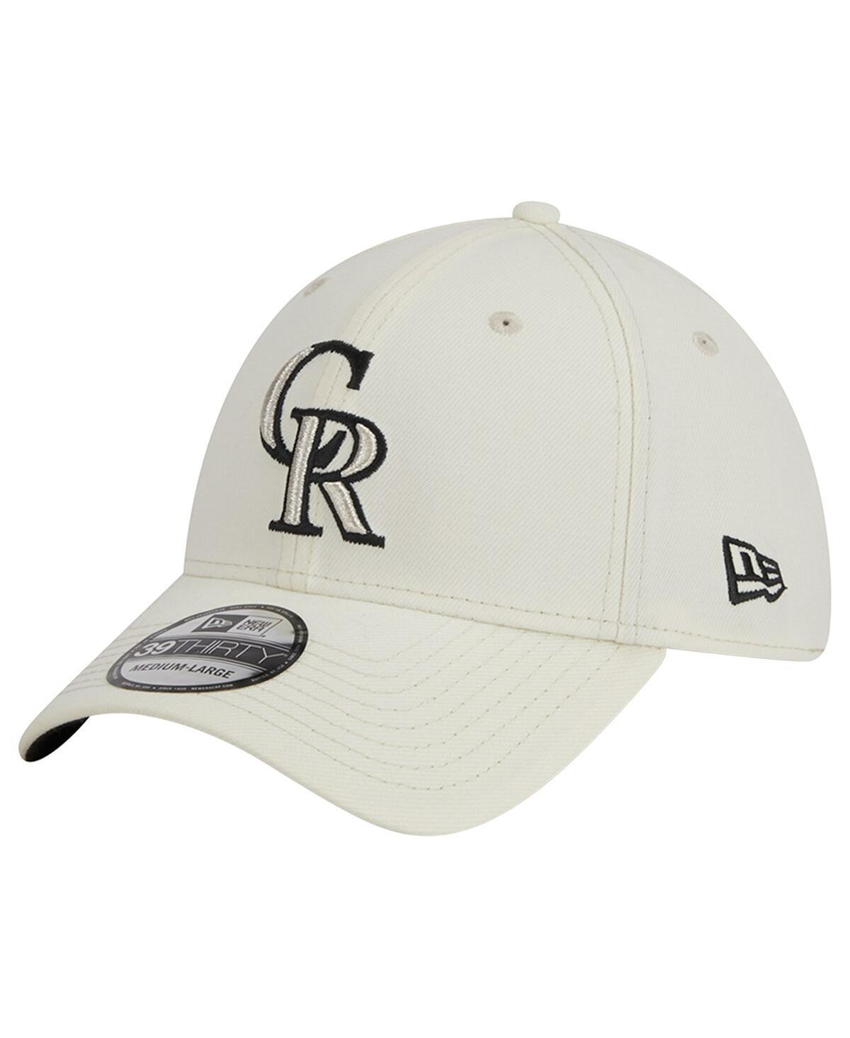 Mens New Era White Colorado Rockies Chrome Team Classic 39THIRTY Flex Hat Product Image