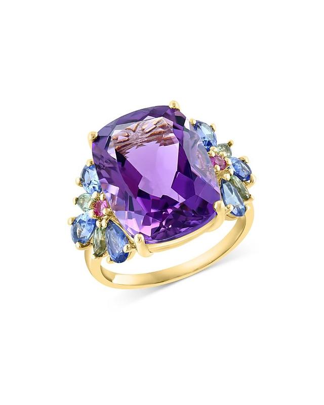 Bloomingdale's Amethyst & Multicolor Sapphire Ring in 14K Yellow Gold- 100% Exclusive - 7 - 7 - Female Product Image