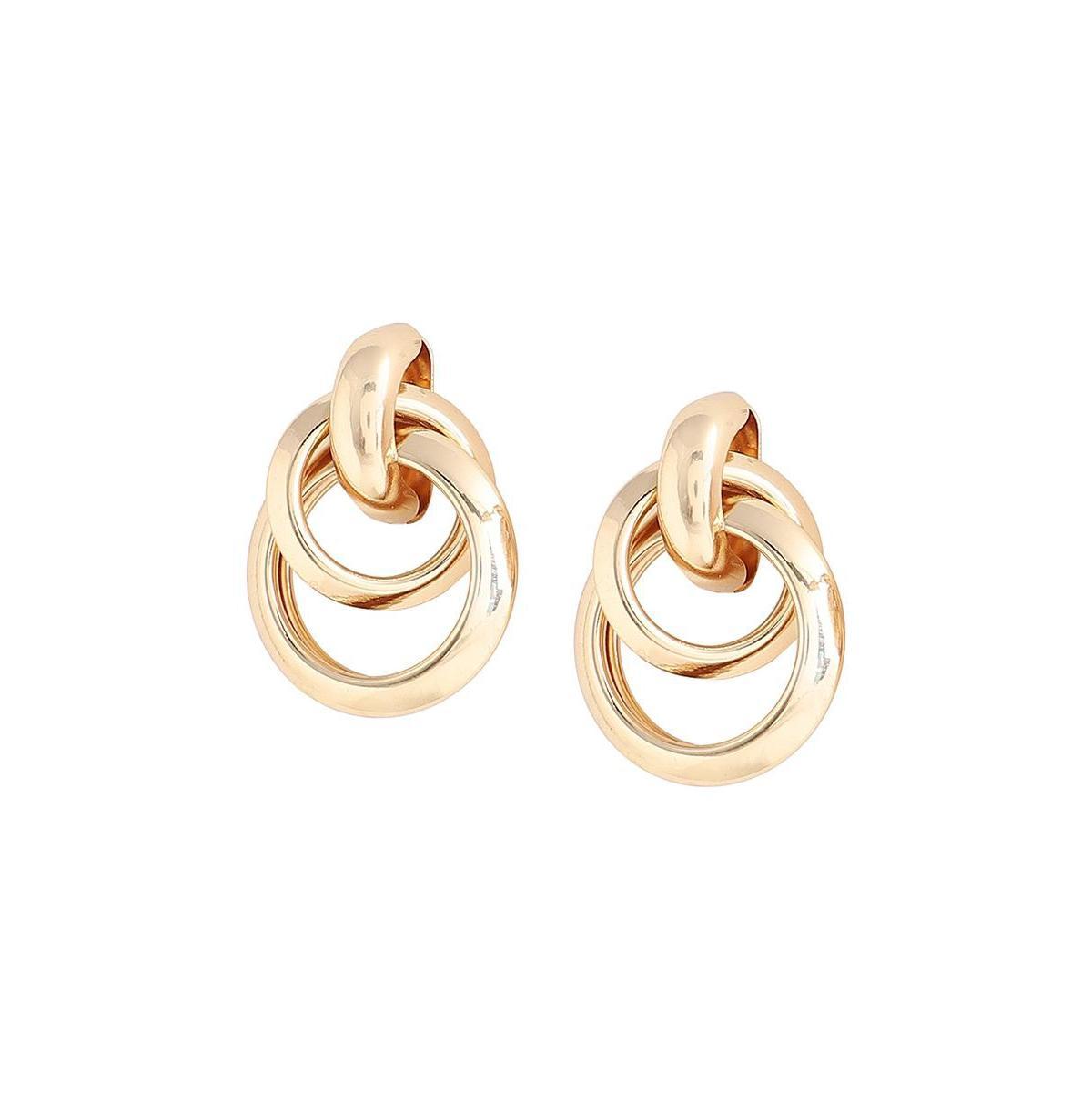 Sohi Womens Gold Twisted Metallic Drop Earrings Product Image