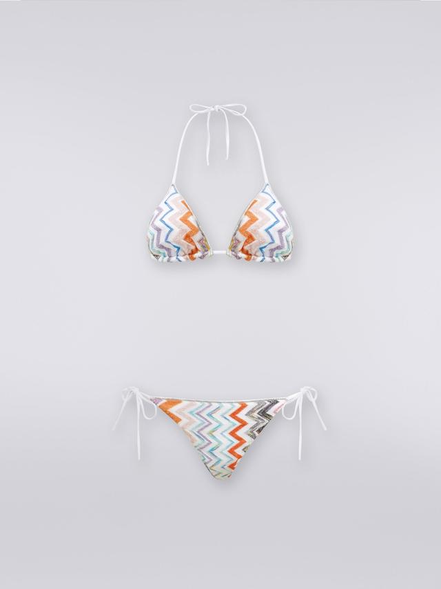 Viscose blend chevron lamé bikini Product Image