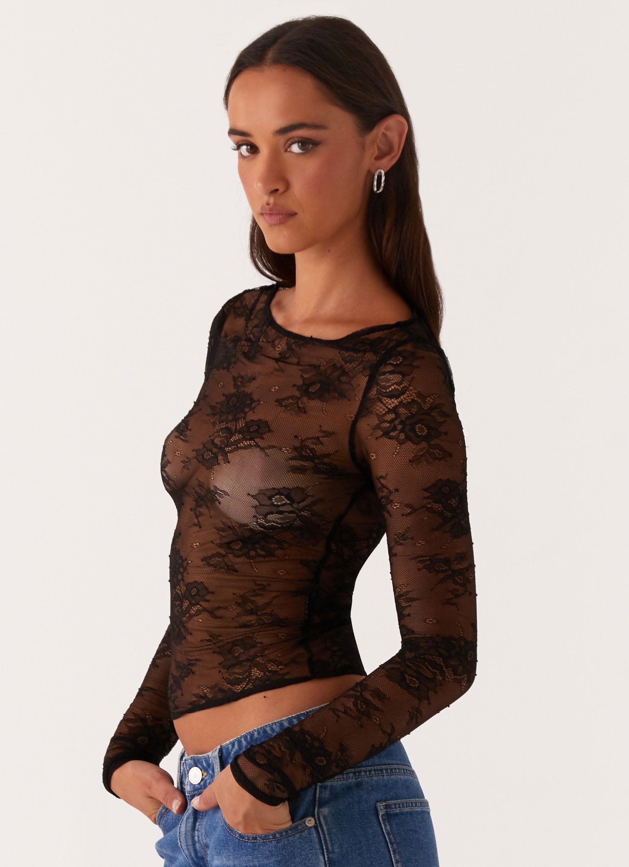 Blanca Lace Top - Black Product Image