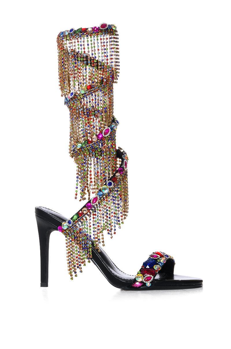 AZALEA WANG BELLATRIX EMBELLISHED SANDAL IN MULTI Product Image