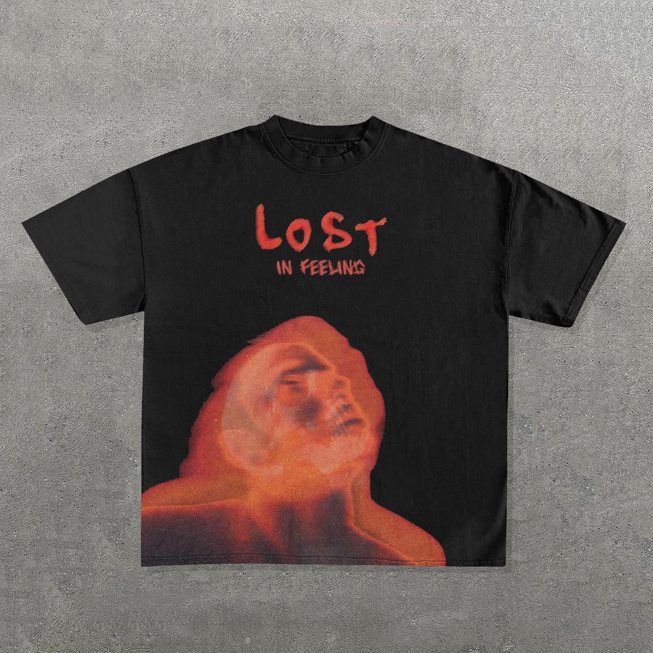 Lost In Feeling Print Graphic Print Cotton T-Shirt Product Image