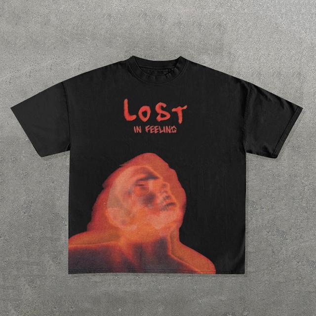 Lost In Feeling Print Graphic Print Cotton T-Shirt Product Image