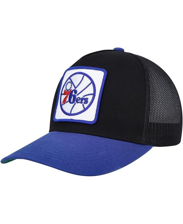 Mens Mitchell & Ness Black Philadelphia 76ers SOUL Truck It Trucker Snapback Hat Product Image