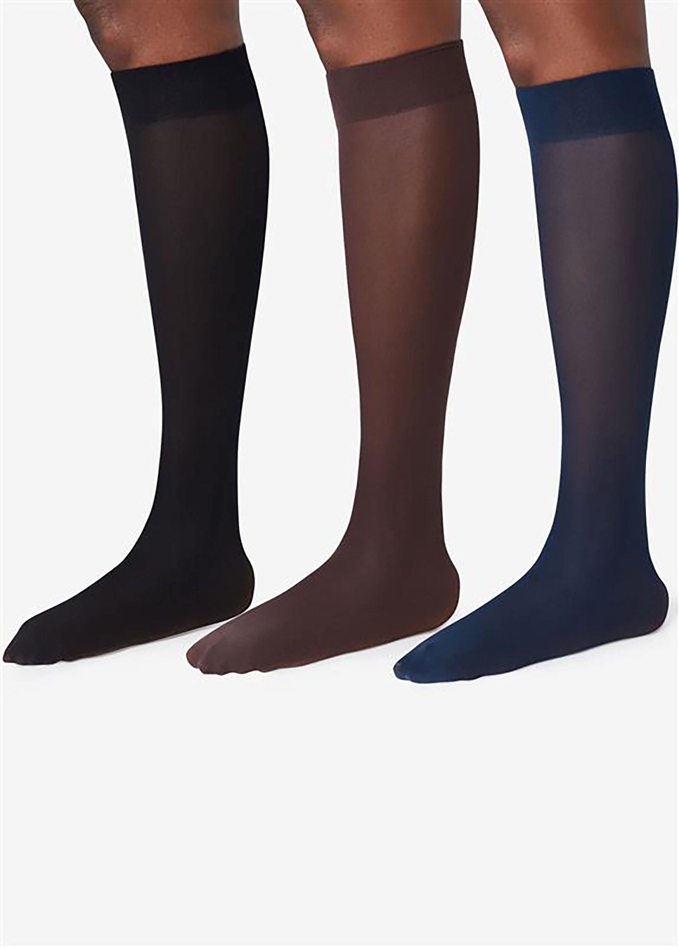 Plus Size 3 Pack Opaque Trouser Socks Ashley Stewart Product Image