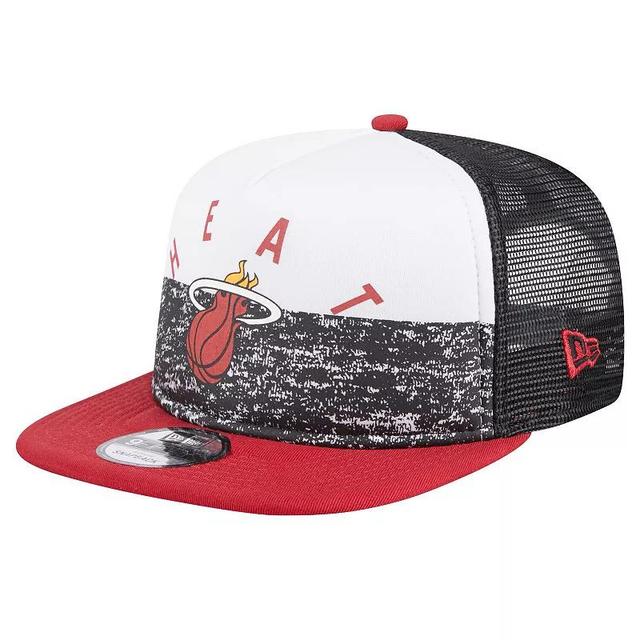 Mens New Era Miami Heat Arch A-Frame Trucker 9FIFTY SnapbackHat Product Image