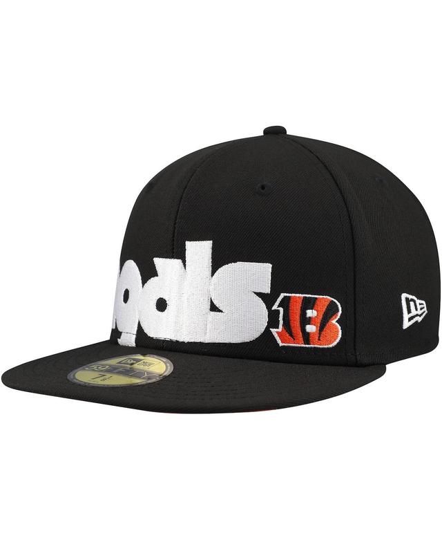 New Era Mens Black Cincinnati Bengals Checkered Undervisor 59FIFTY Fitted Hat - Black Product Image