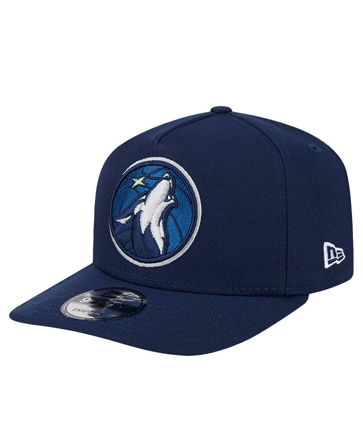 New Era Mens Navy Minnesota Timberwolves Logo A-Frame 9FIFTY Snapback Hat Product Image