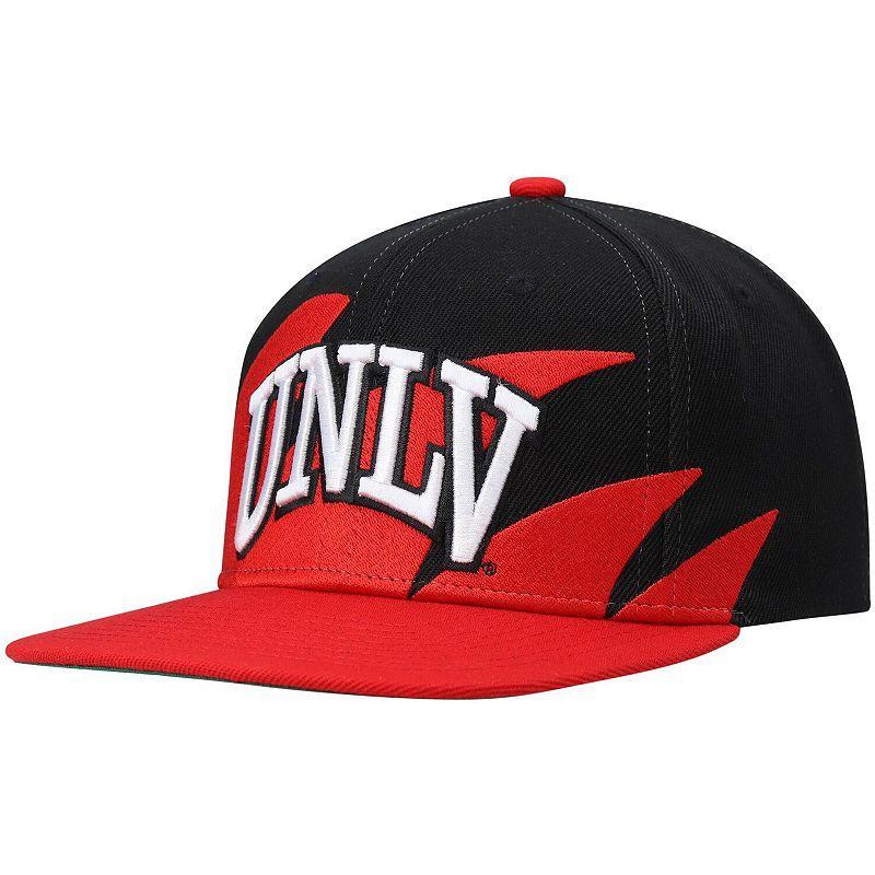 Mens Mitchell & Ness /Black UNLV Rebels Sharktooth Snapback Hat Product Image