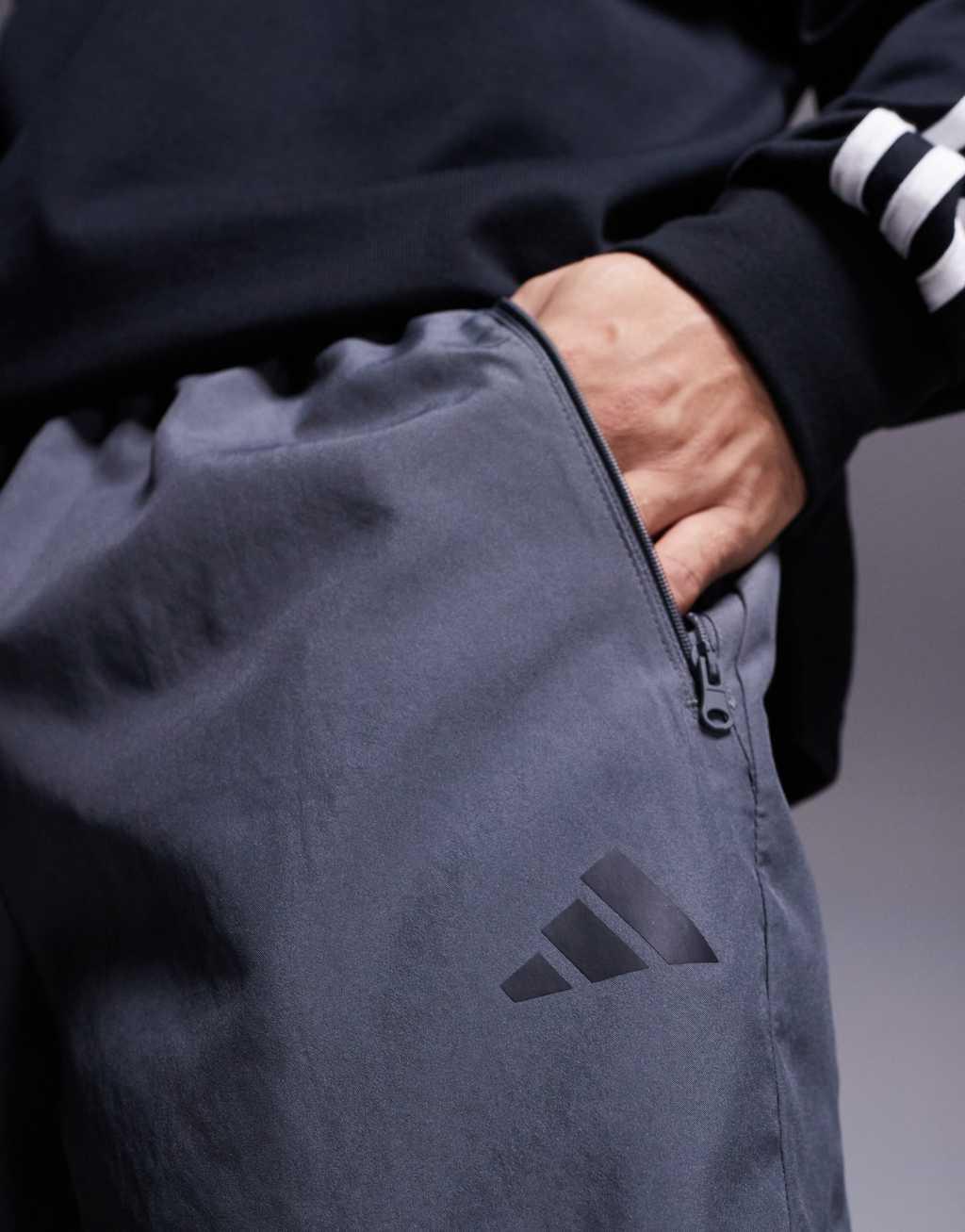 adidas Training Essential woven shorts in gray Product Image