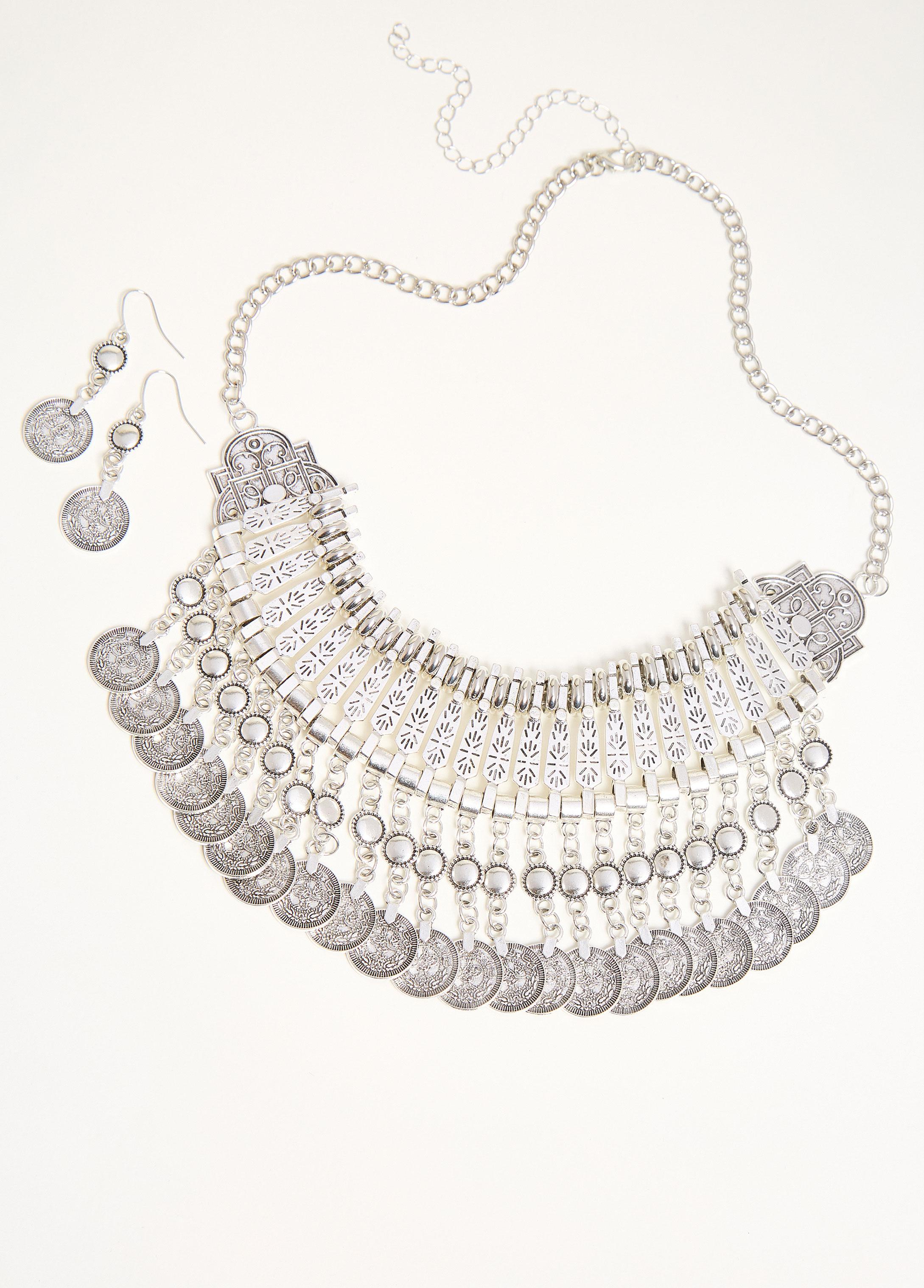 Coin Embellished Necklace Set Product Image