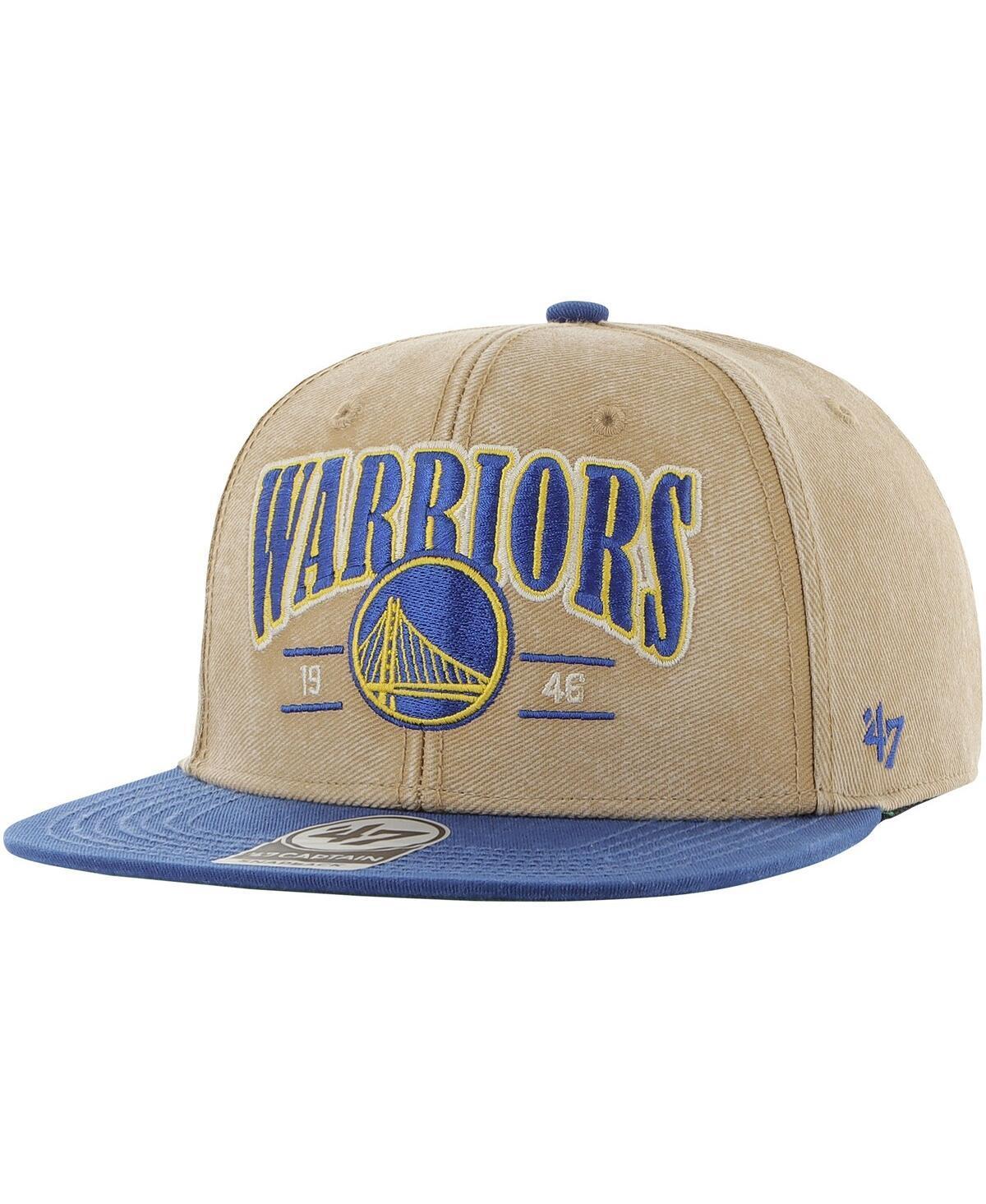 Mens 47 Khaki/Royal Golden State Warriors Chilmark Captain Snapback Hat Product Image