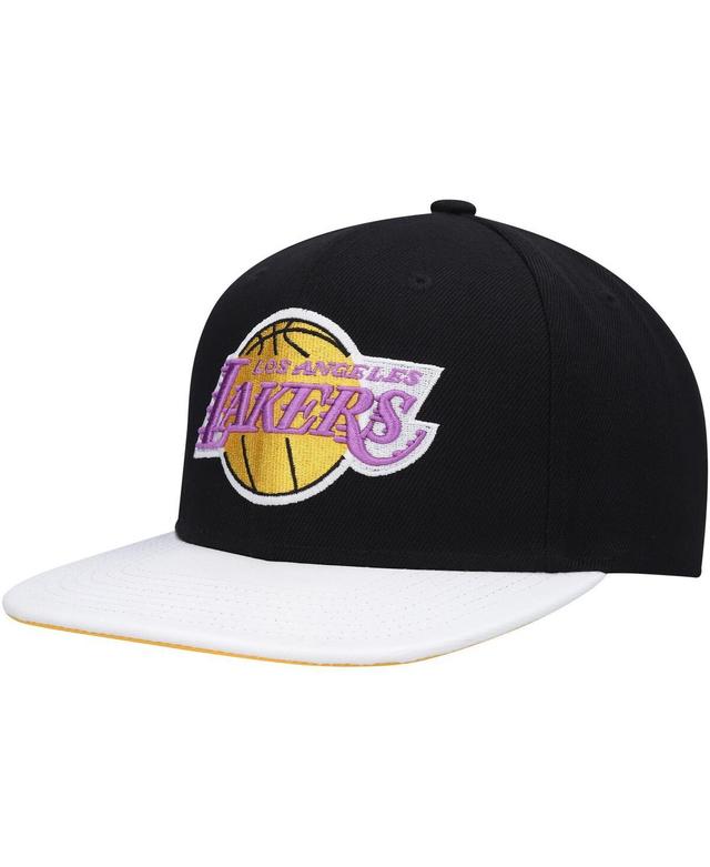 Mens Mitchell & Ness Black Los Angeles Lakers Hardwood ClassicsWear Away VisorSnapback Hat - Black Product Image