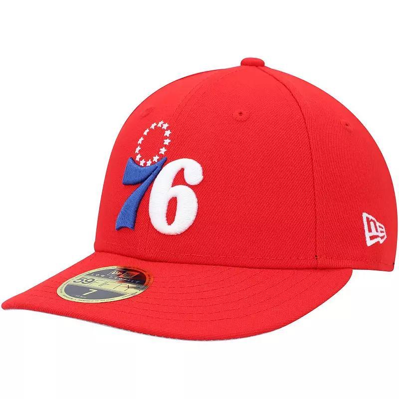 Mens New Era Red Philadelphia 76ers Team Low Profile 59FIFTY Fitted Hat Product Image