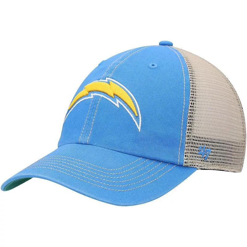 Mens 47 Brand Powder Blue Los Angeles Chargers Trawler Trucker Clean Up Snapback Hat - Powder Blue Product Image