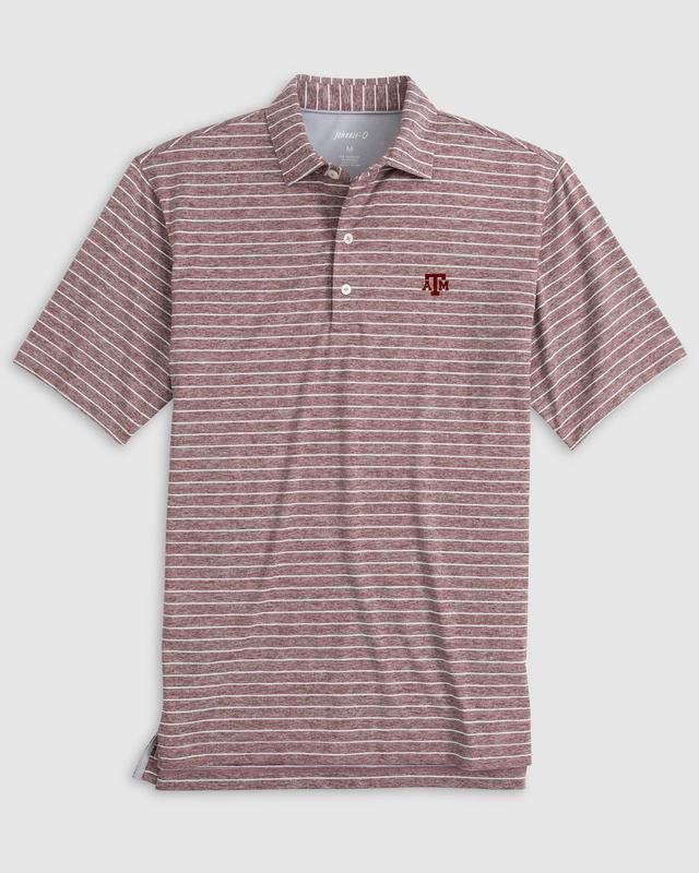 johnnie-O Texas A&M Newton Striped Jersey Performance Polo Product Image