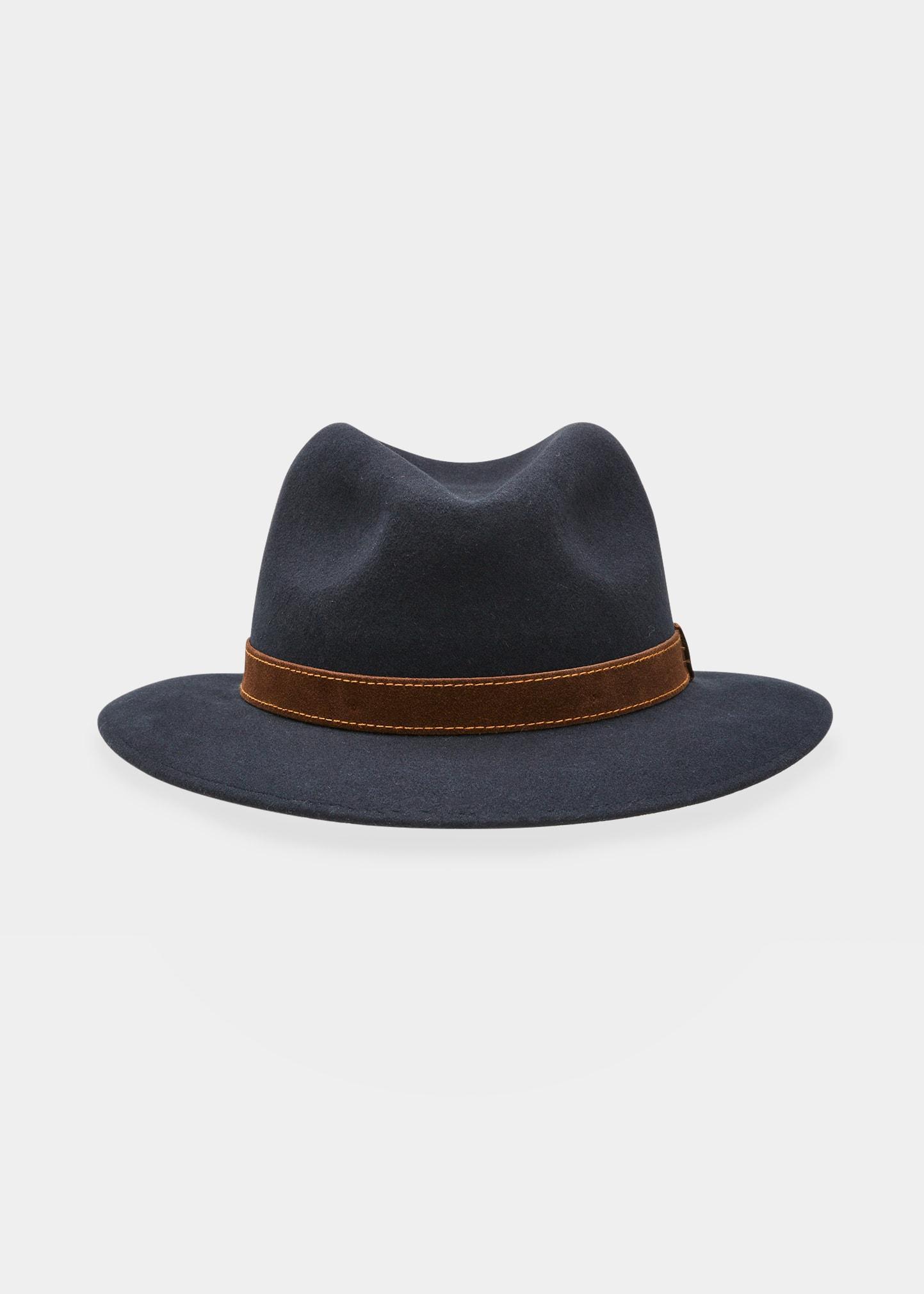 Mens Alessandria Leather-Band Wool Fedora Hat Product Image