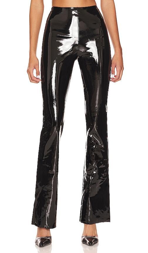 Womens Faux Patent Flare Pants Product Image