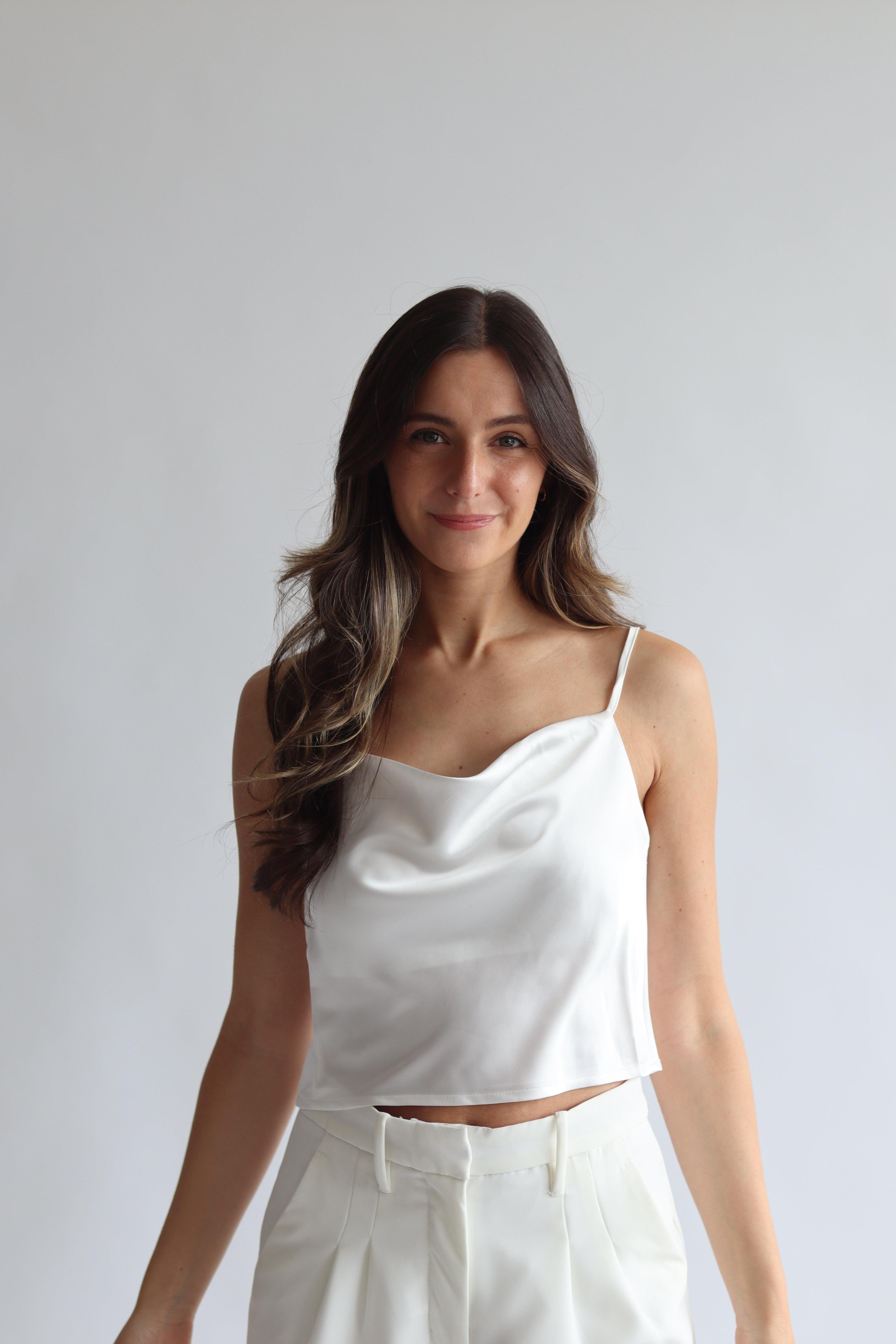 Satin Cowl Crop Cami Product Image