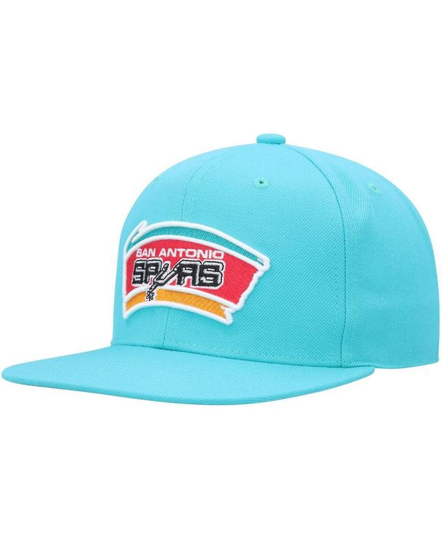 Mens Mitchell & Ness Teal San Antonio Spurs Hardwood Classics Mvp Team Ground 2.0 Fitted Hat Product Image