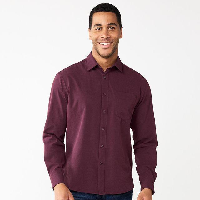 Mens Apt. 9 Slim Untucked-Fit Performance Button-Down Shirt Product Image