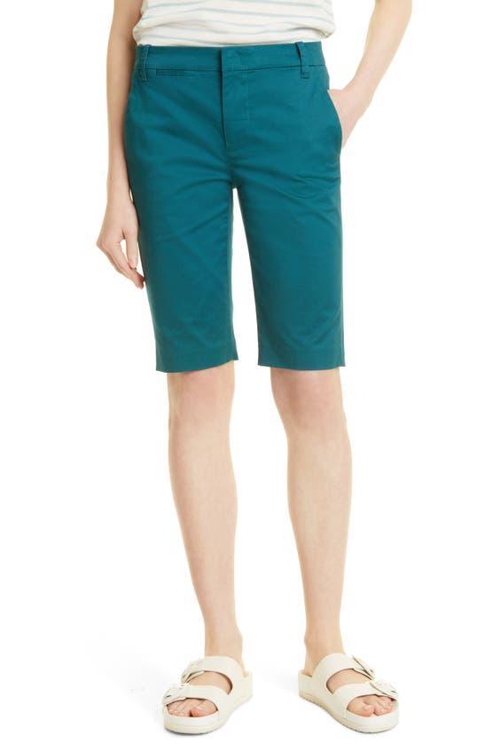 Coin-pocket Cotton Bermuda Shorts In Blue Product Image