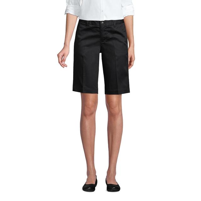 Lands End School Uniform Womens Plus Size Plain Front Blend Chino Shorts Product Image