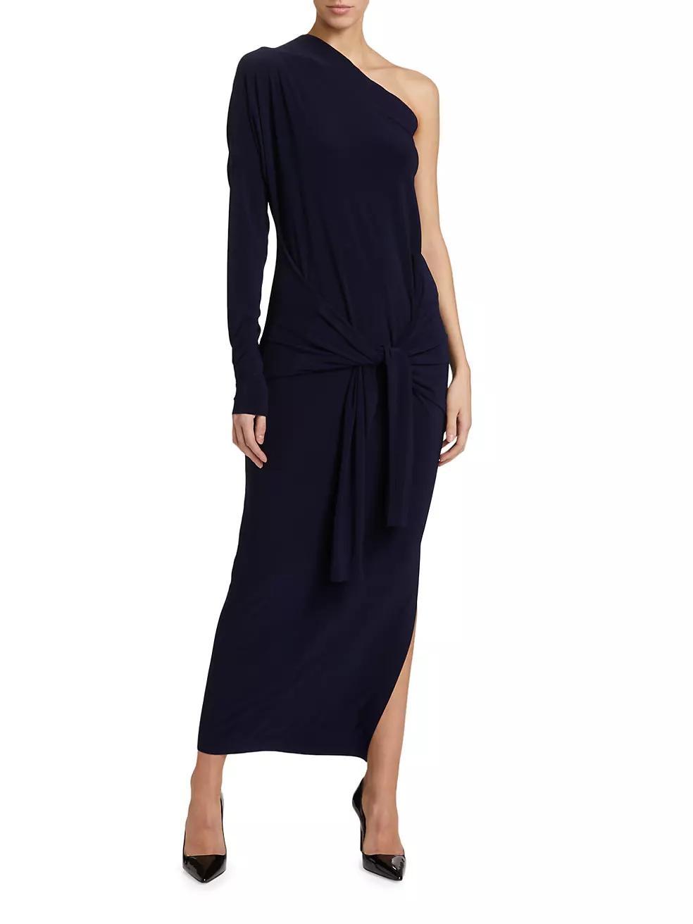 One-Shoulder Draped Maxi Dress Product Image