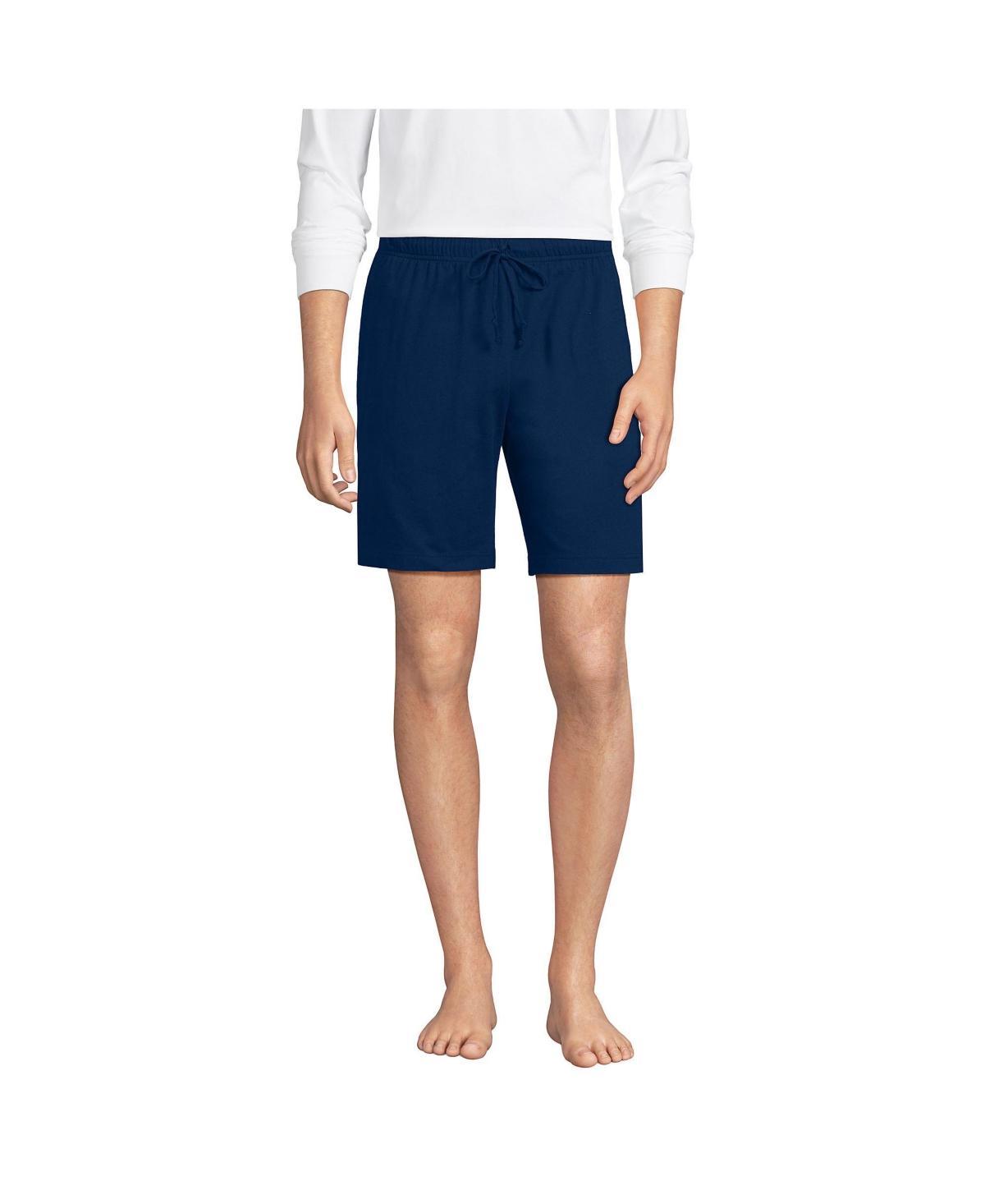 Mens Lands End Knit Jersey Pajama Shorts Grey Heather Product Image