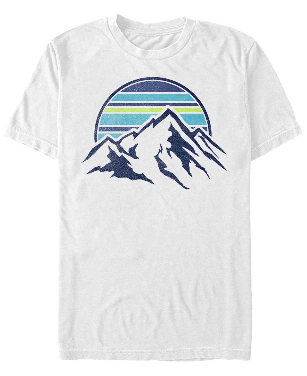 Mens Trendy Sunset Mountain Range Pocket Tee White Product Image