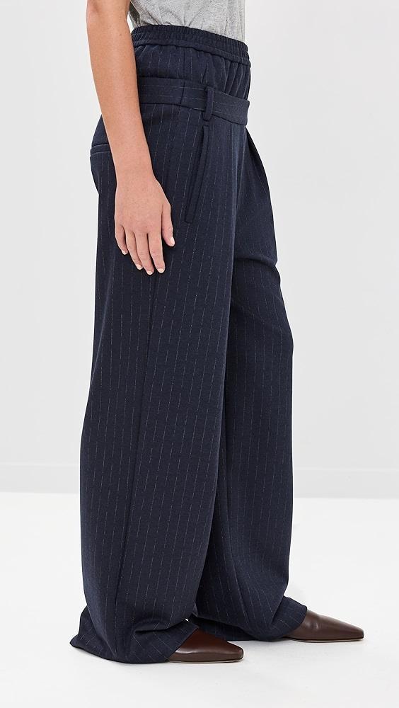 Tibi Newton Stripe Double Waist Boxer Trousers | Shopbop Product Image