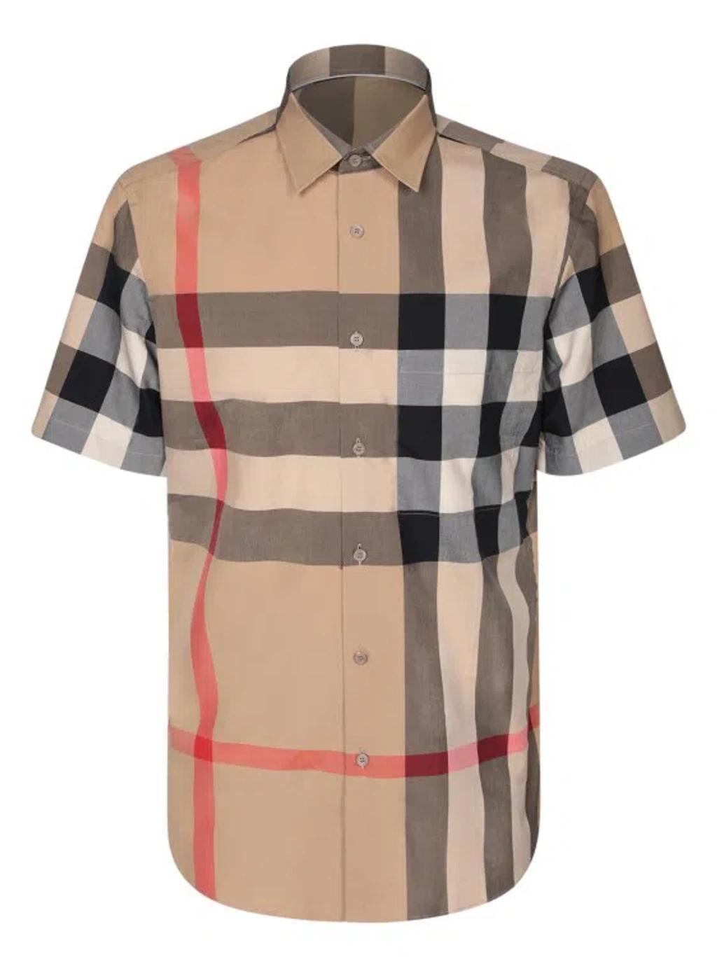 BURBERRY Cotton Shirt In Neutrals Product Image