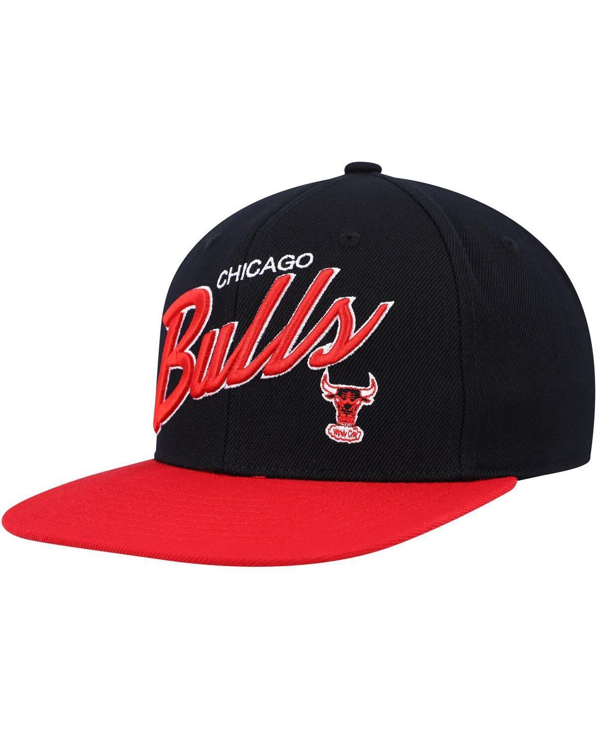 Mens Mitchell & Ness Black Chicago Bulls Team Script 2.0 Fitted Hat - Black Product Image